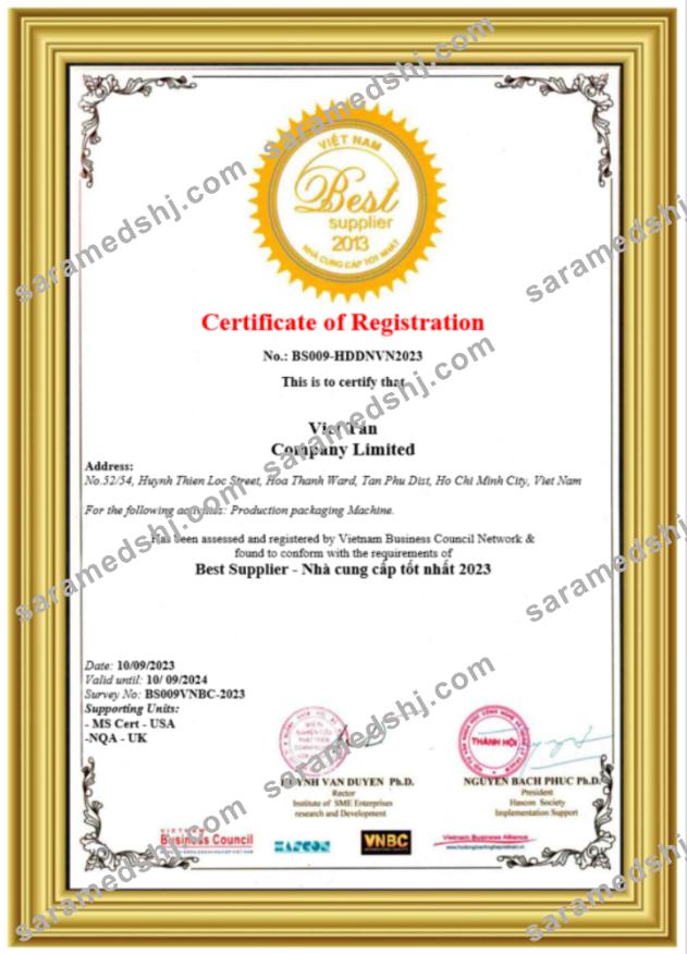 Vietnam certificate of registration Word and PDF template